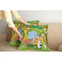 Abakuhaus Kleuterklas Kussensloopset (2 stuks), Leuke Dierenwereld Zoogdieren, 45 cm, Meerkleurig