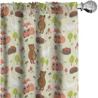 Abakuhaus Voorhangen – Happy Fun Bosdieren – 2x75x245 cm – Mikrofaser