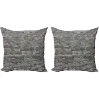 Abakuhaus Grijs-Wit Kussenhoes 2x40x40 cm – Dubbelzijdig bedrukt – Rits