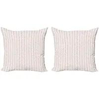 Abakuhaus Jaargang Kussensloop Set – 2x60x60 cm – Dubbelzijdig – Lichtroze/Wit