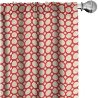 Abakuhaus Retro Voorhangen – 2x75x175 cm – microvezel, rood/creme