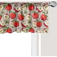 Abakuhaus Fruit Raamvalletje, Gordijnvalletje voor Keuken en Slaapkamer Decoratie met Tunnelzoom, 137 cm x 45 cm, Groen Vermiljoen