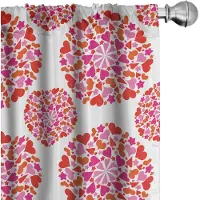 Abakuhaus – Valentijnsdag gordijnen – 2-delige set 75x175 cm – microvezel – halfdonkerende – Vermiljoen roze