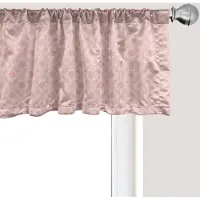 Abakuhaus Damast raamvalletje, gordijnvalletje voor keuken en slaapkamer met tunnelzoom, 137 cm x 45 cm, roze en roze