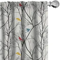 Abakuhaus Wald Voorhangen – 2x75x175 cm – microfaser – halfdonkerend – kokosnoot & multicolor