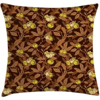 Abakuhaus Bloemenkussenhoes – Dubbelzijdig 40x40 cm – Seal Brown en Multicolor