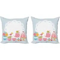 Abakuhaus Thee-Party kussenhoes set – 2x40x40 cm – dubbelzijdig bedrukt