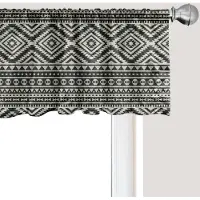Abakuhaus Southwest raamvalletje, gordijnvalletje voor keuken en slaapkamer met tunnelzoom, 137 cm x 45 cm, zwart en gebroken wit