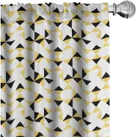 Abakuhaus Geometrische gordijnen – Driehoekpatroon – 2x75x245 cm – Mosterd/Wit
