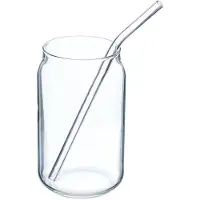 Secret De Gourmet Blikbeker met rietje - Set van 6 - 52cl - Glas