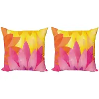 Abakuhaus Kussenhoes Set 2x50x50 cm – Dubbeldruk – Oranje, Roze, Geel