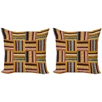Abakuhaus Etnisch Sierkussenhoes Set van 2, Orientalische Motief, Modern Accent Dubbelzijdige Digitale Print, 60x60, Meerkleurig
