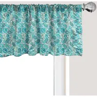 Abakuhaus Turquoise raamvalletje, gordijnvalletje voor keuken en slaapkamer met tunnelzoom, 137 cm x 30 cm, aquagroen