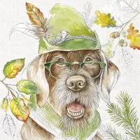 IHR - Lunch servetten - Hunting dog light grey