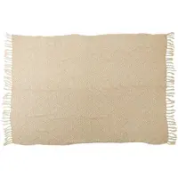 Arti Casa Plaid Beige - Gemaakt van 340GSM Katoen - Heerlijk Zacht en Warm - Gemêleerd Patroon met Sierlijke Franjes - Ideaal voor op de Bank of het Bed - Afmeting 130x170cm