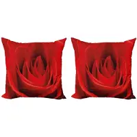 Abakuhaus Roze Kussenhoezen Set – 2x45x45 cm – Dubbelzijdig bedrukt – Microvezel – Zinnoberrood