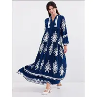 Bigdart Geprinte V-hals Maxi-jurk