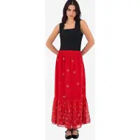 Big Dart Geprinte Maxi Rok met Bloemenmotief