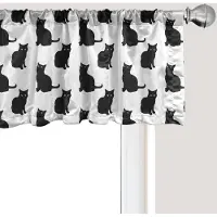 Abakuhaus Kattenraamvalletje, Gordijnvalletje voor Keuken en Slaapkamer met Tunnelzoom, 137 cm x 30 cm, Zwart en Wit