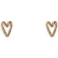 Go Dutch Label Oorknoppen Hammered Heart Stud Goudkleurig