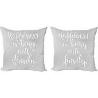 Abakuhaus Sierkussenhoezen in grijs en wit, set van 2, positief familiedesign, 50x50 cm, lichtgrijs en wit