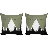 Abakuhaus Avontuur Kussenhoezen Set – Bos halftoon – Dubbelzijdig, Rits, 45 cm