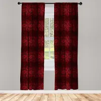 Abakuhaus Raamdecoratie – Bloemen en Bladeren – 2-panelen 75x225 cm – Vermiljoen Zwart