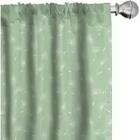 Abakuhaus Paardenbloem Gordijnen – 2x75x225 cm – Microvezel, Halfdonker Groen/Wit
