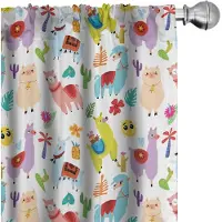Abakuhaus Diergordijnen – Lama-bladeren – 2x75x245 cm – Microvezel