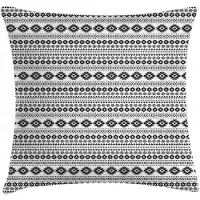 Abakuhaus Azteekse kussenhoes – Ikat-stijl – 50x50 cm – Zwart/Wit