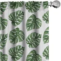 Abakuhaus Groene Blad Gordijnen – 2x75x245 cm – Mikrofaser – Halfdonker