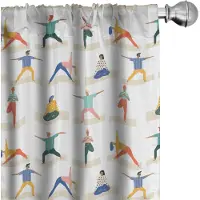 Abakuhaus Yoga Gordijnen – 2x75x175 cm – microvezel – halfschaduw – multicolor