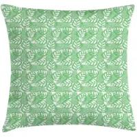 Abakuhaus Loofachtig kussenhoes – Grunge-bladeren – 45x45 cm – Zeegroen/Wit
