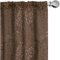Abakuhaus kaneel gordijnen – 2x75x225 cm – microvezel – lichtrood houtkleur