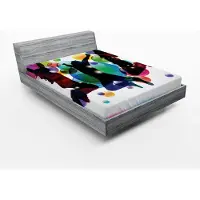 Abakuhaus Hoeslaken voor kinderen, Happy People Bubbles, Zachte decoratieve stof met elastische band, 160 x 200 cm, Meerkleurig zwart