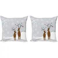 Abakuhaus Kussenhoes Set – 2x 60x60 cm – Dubbelzijdig bedrukt – Bruin, Lichtgrijs, Grijs, Wit