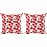 Abakuhaus Kussenhoes – 50x50 cm – Dubbelzijdig Bedrukt – Microvezel – Vermiljoen zwart-wit