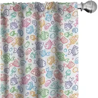 Abakuhaus Visgordijnen – 2x75x245 cm – Microvezel, Halfdonkerend, Meerkleurig