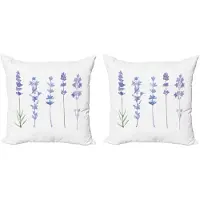 Abakuhaus Lavendel Kussenhoes Set 2x45x45 cm – Dubbelzijdig bedrukt – Rits