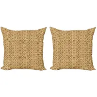 Abakuhaus Aardetinten Kussenhoezen Set – 2x 40x40 cm – Dubbelzijdig bedrukt – Beige/Bruin