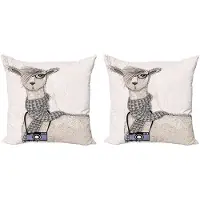 Abakuhaus Dier Kussenhoes Set – 2x 45x45 cm – Dubbelzijdige Digitaaldruk – Multicolor