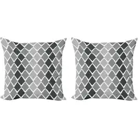 Abakuhaus Grijze en witte kussensloopset (2 stuks), geometrische ombre, 45 cm, antracietgrijs lichtgrijs