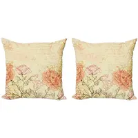 Abakuhaus Kussenhoezen Set – Grunge Retro Bloemen – 2x50x50 cm – Dubbelzijdig bedrukt
