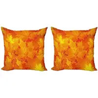 Abakuhaus Fallen Kussenhoes Set – 2x50x50 cm – Print – Oranje-Geel