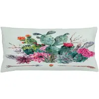 Abakuhaus Kaktus-kussenhoes – rechthoekig 90 × 40 cm – dubbelzijdig bedrukt – groen-magenta