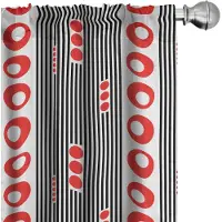 Abakuhaus Gaasgordijnen – 2x75x245 cm – Microvezel – Donker koraal, zwart