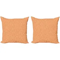 Abakuhaus Geometrische kussenhoes – 2x40x40 cm – microvezel – bleek oranje