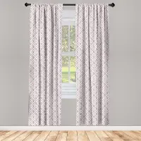 Abakuhaus Geruite raamgordijnen – 2-panelen 75x225 cm – Microvezel, mauve roze & bosgroen