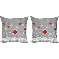 Abakuhaus Kussenhoes Set – 2x45x45 cm – Sterren/Sneeuw – Dubbelzijdig bedrukt