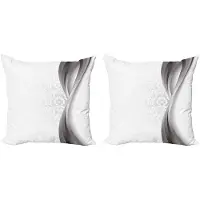 Abakuhaus Grijs Kussenhoes Set 2x40x40cm – Dubbelsidige Print, Mikrofaser